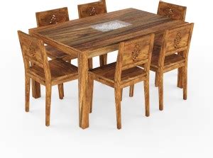 House of Pataudi Sheesham Wood 6 Seater Dining Table Set with 6 Chair ...