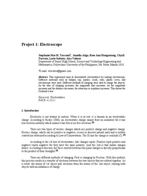 Image result for Electroscope Science Project