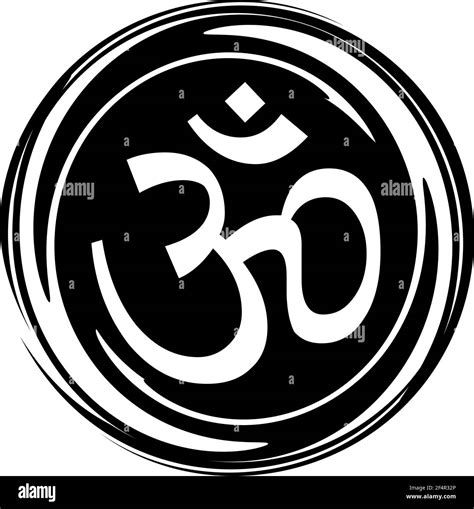 Hindu om aum symbol silhouette Black and White Stock Photos & Images - Alamy
