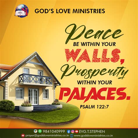 Psalm 122:7 :: God's Love Ministries - Today's Promise