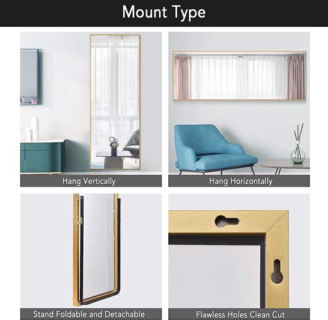 Buy PexFix Full Length Mirror, Aluminum Alloy Slim Frame with Standing ...