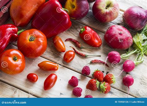 Red Fruit and Vegetable Board Stock Photo - Image of fruit, fresh: 75950126