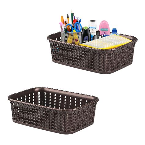 Kuber Industries Pack of 2 Small Multi-Purpose Plastic Basket for ...