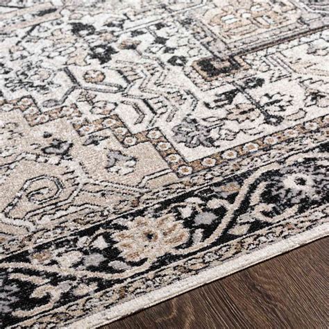 Lavadora Black and Taupe Medallion Washable Area Rug 5x7 | At Home
