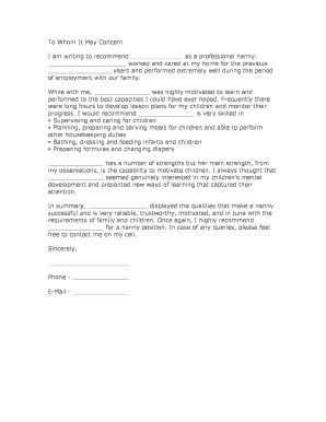 to whom it may concern letter of recommendation Forms and Templates ...