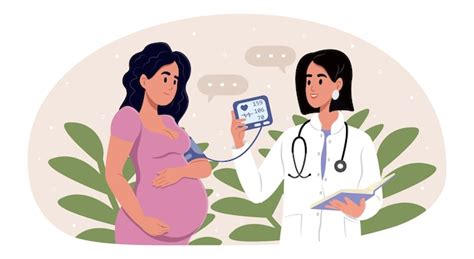 Preeclampsia awareness month doctor measuring blood pressure of her ...