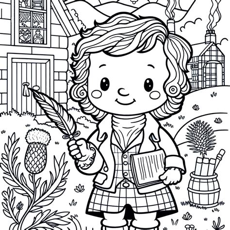 Robert Burns Colouring - Rooftop Post Printables