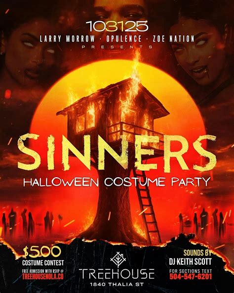 SINNERS Halloween Costume Party @ TREEHOUSE 10/31, Treehouse, New ...