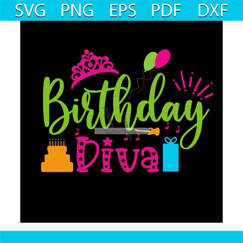 Birthday Diva Svg, Birthday Svg, Happy Birthday Svg, Birthda | Inspire ...
