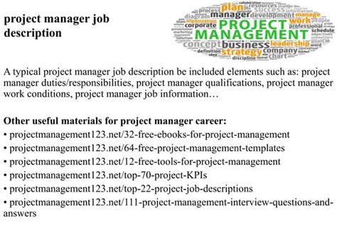 Image result for Project Manager Role Description