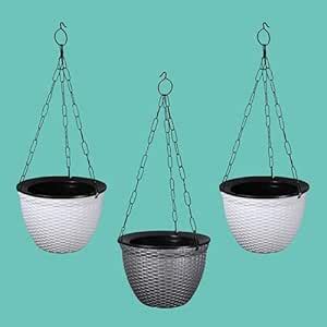 KENLIA Hanging Pots with Self-Watering for Indoor Outdoor Plants and ...