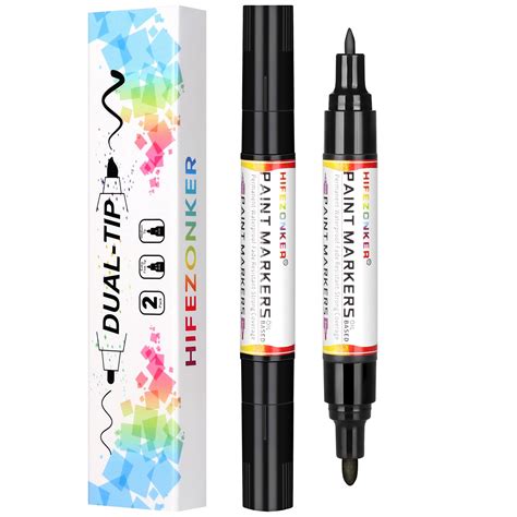 Amazon.com: Black Paint Pen Black Paint Marker - 2 Pack Dual Tip Oil ...