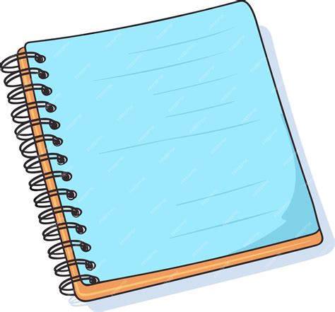 Vector single cartoon spiral notebook isolated on white background ...
