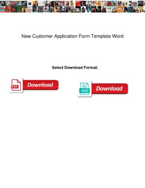 Fillable Online New Customer Application Form Template Word. New ...