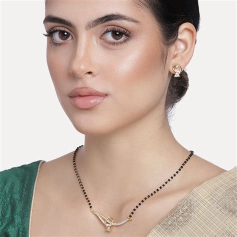 24 Kt Gold Wrapped Mangalsutra Necklace Set – Estele
