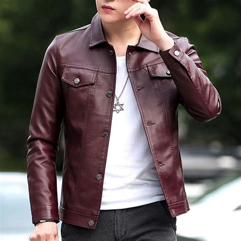 MRULIC Jackets for men Men Winter Leather Jacket Biker Motorcycle ...