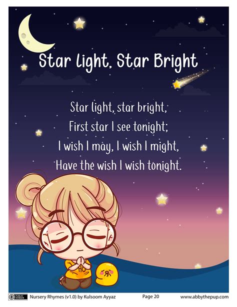 Star Light, Star Bright Nursery Rhyme | Free Printable Papercraft Templates