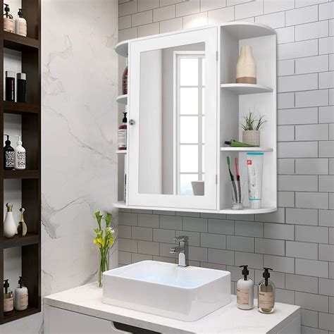 Buy Casart Wall Mounted Bathroom Cabinet with Mirror, Single Door ...