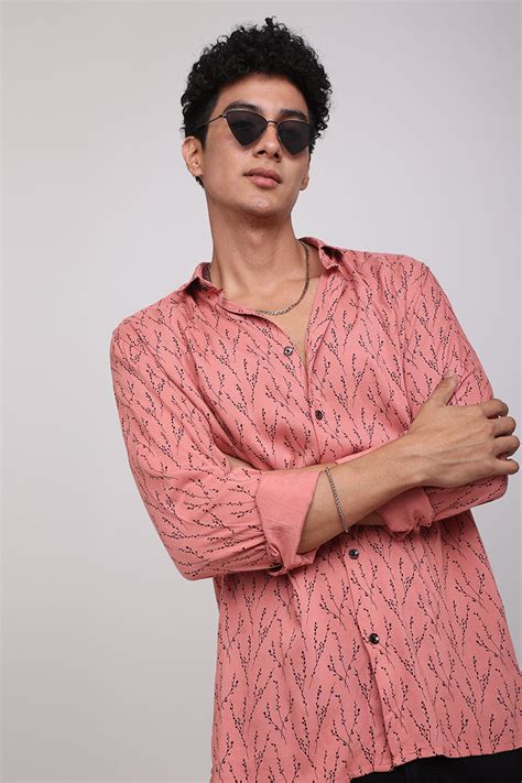 Buy Men's Worn Out Leaf Brick Red Shirt Online | SNITCH