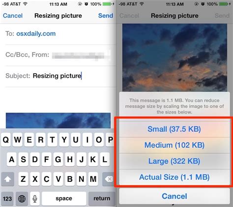 Resize Photos from iPhone by Mailing Them to Yourself