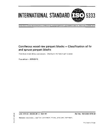 ISO 5333:1978, Coniferous wood raw parquet blocks - Classification of ...