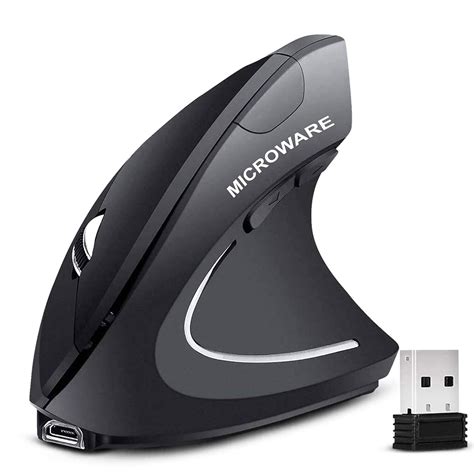 Microware Ergonomic Mouse, Wireless Vertical Mouse, 2.4G Optical ...