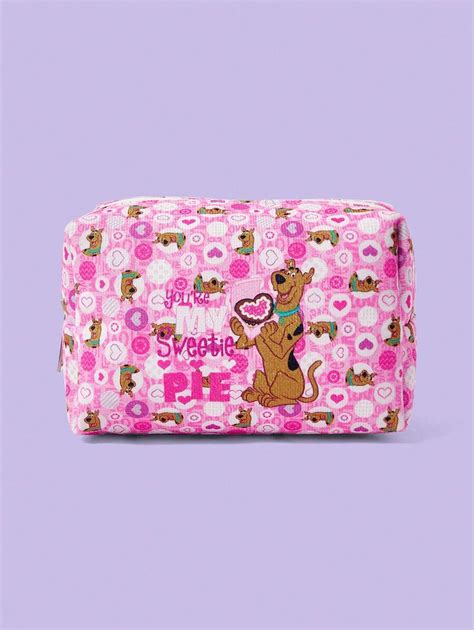 SCOOBY-DOO X SHEIN 1pc Cartoon Dog Printed Quilted Cosmetic Bag ...
