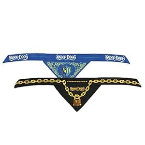 Snoop Doggie Doggs Deluxe Pet Bandana Set of 2, Adjustable Ties ...