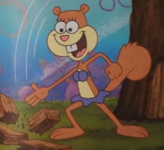 (Screenshot) Sandy Cheeks Karate Chopping Wood by Shiyamasaleem on DeviantArt