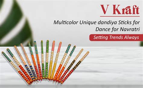 V Kraft Multicolor Unique dandiya Sticks for Dance for Navratri,Diwali ...