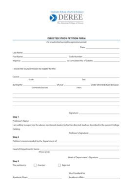 Fillable Online Directed Study Petition Form Fax Email Print - pdfFiller