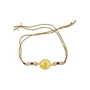 Sri Jagdamba Pearls 22KT 1 Gram Lord Hanuman Gold Rakhi With Fresh ...