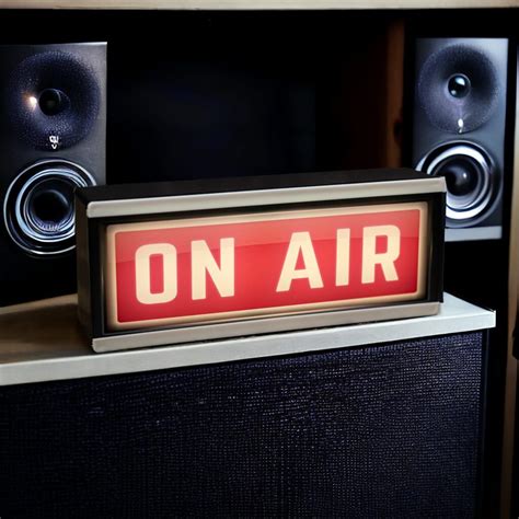 Light Box Room Sign On Air w Mic - Retro Classic Light Box