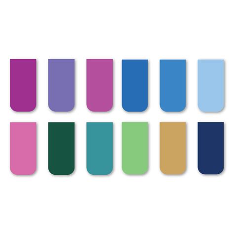 Minimal Solid Color Magnetic Bookmarks Set of 12 – OneOclock.in