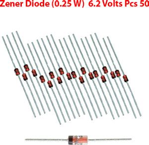ELPH Zener Diode 6.2 Volts 1/4 Watt pieces 50 Electronic Components ...