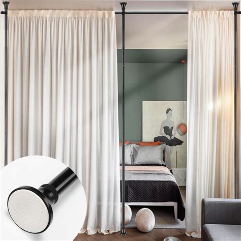Room Divider Stand - Tension Curtain Rod No Drilling for Room ...