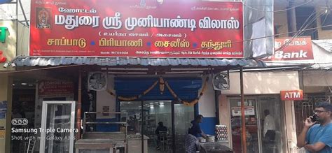 Menu at Hotel Madurai Shri Muniyandi Vilas, Chennai