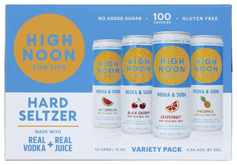 Amazon.com: High Noon Vodka Hard Seltzer Variety Pack, 12 pk, 355ml ...