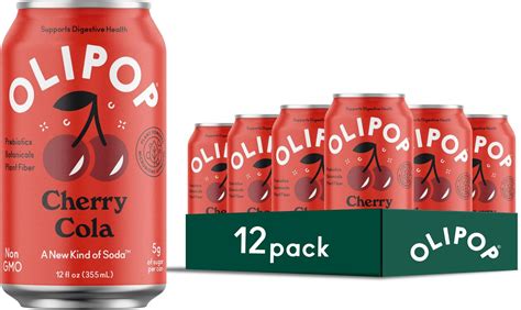 Amazon.com : OLIPOP Prebiotic Soda Pop, Cherry Cola, Pantry Pack Packed ...