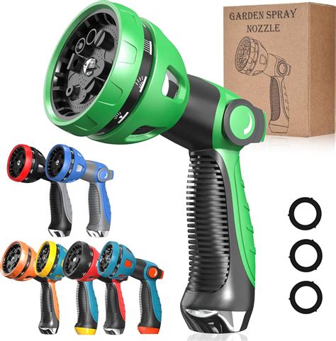 Amazon.com : Garden Hose Nozzle - 10 Adjustable Patterns Metal High ...