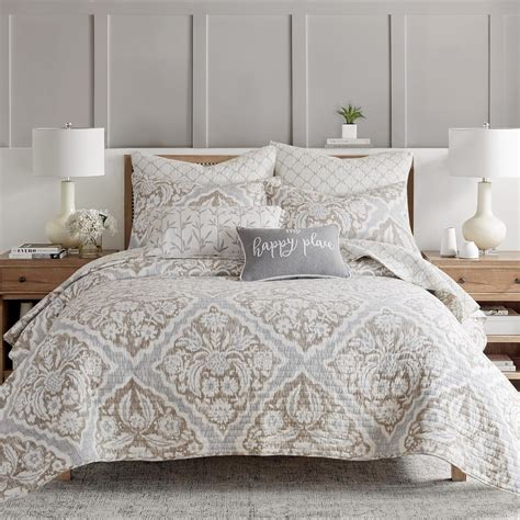 Amazon.com: Levtex Home - Becker Taupe Quilt Set - King Quilt and Two ...