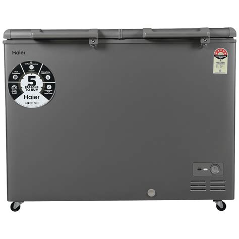 Buy Haier Titanium 345 Litres 5 Star Double Door Deep Freezer with ...