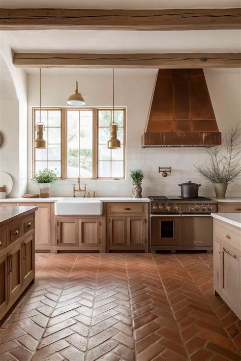 24 Warm Brick Floor Kitchens for a Cozy Vibe | Brick floor kitchen ...