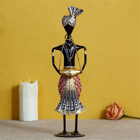 Tribal Man Playing Musical Instrument Banjo Decorative Showpiece ...