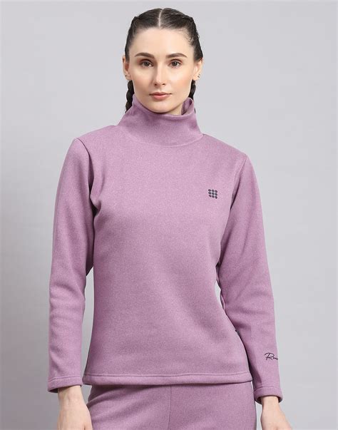 Buy Women Purple Solid T Neck Full Sleeve Sweatshirt Online in India ...