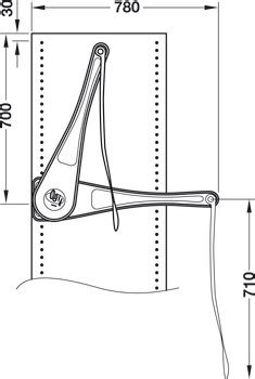 Only Wardrobe lift, For mounting on side panel, load bearing capacity ...