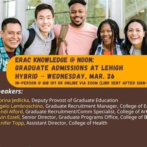 Canceled: CANCELED: ERAC K@N: Graduate Admissions at Lehigh | Lehigh ...