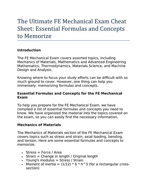 Image result for Fe Exam Reference Sheet