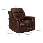 Buy Valerano Coffee Brown One Seater Leather Recliner at Durian