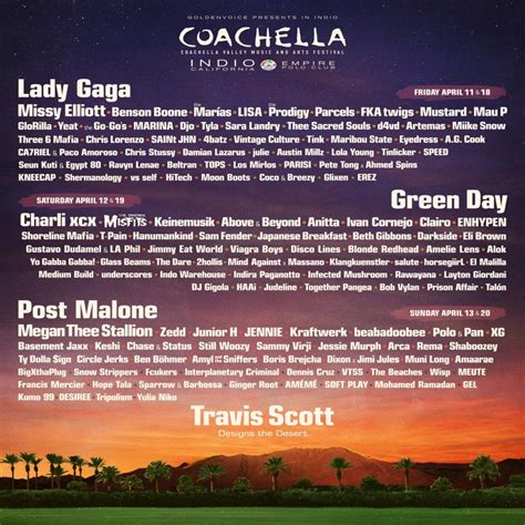 Coachella Announces 2025 Lineup Featuring Green Day, Charli XCX, The ...
